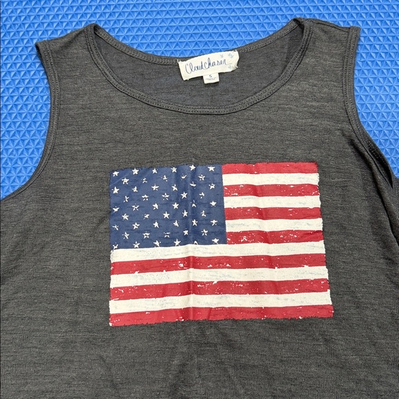 CloudChaser Charcoal American Flag Crop Top - Picture 3 of 8